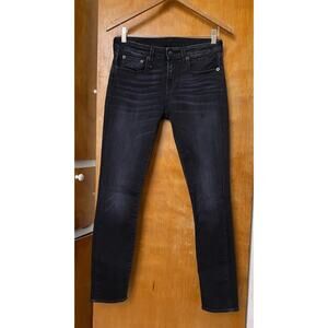 R13 Jeans Alison Skinny Stretch Sz 27 Dark Moon Wash Black R13W0005-556 Italy